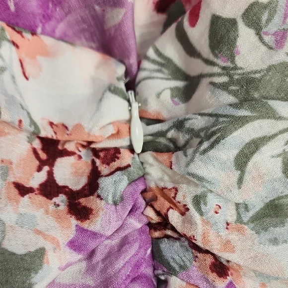 Express Asymmetrical Floral Skirt - Pink and Purple - Picture 5 of 5